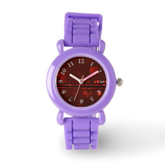 Montre parties scintillant rouge