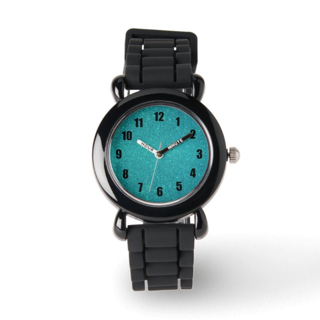 Montre Parties scintillant turquoise (Recto)