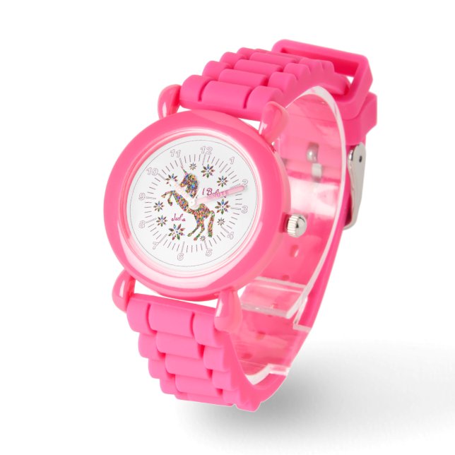 Montre Parties scintillant Unicorne magique Fille mignonn (Angle)