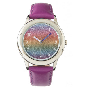 Montre Parties scintillantes d'arc-en-ciel