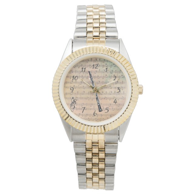 Montre Partition vintage Avec Bois (devant)