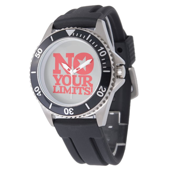 Montre Pas De Limites ! Texte rouge (Incliné)