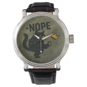 Montre Pas De Rois En Amérique Chat Noir Drôle Kicking Cr