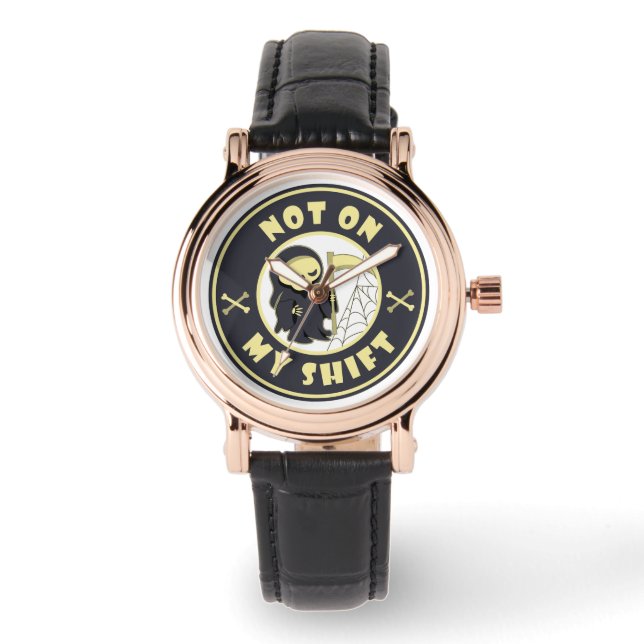 Montre Pas sur mon poste Grim Reaper Citation d'Halloween (Recto)