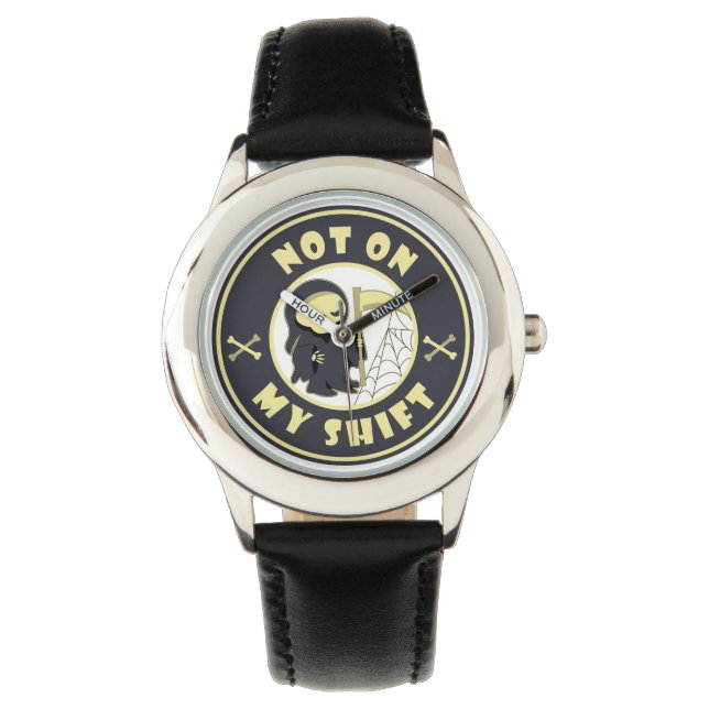 Montre Pas sur mon poste Grim Reaper Citation d'Halloween (devant)