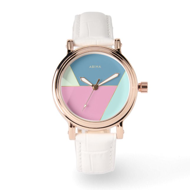 Montre Pastel couleurs monogramme initiales eWatch (Recto)