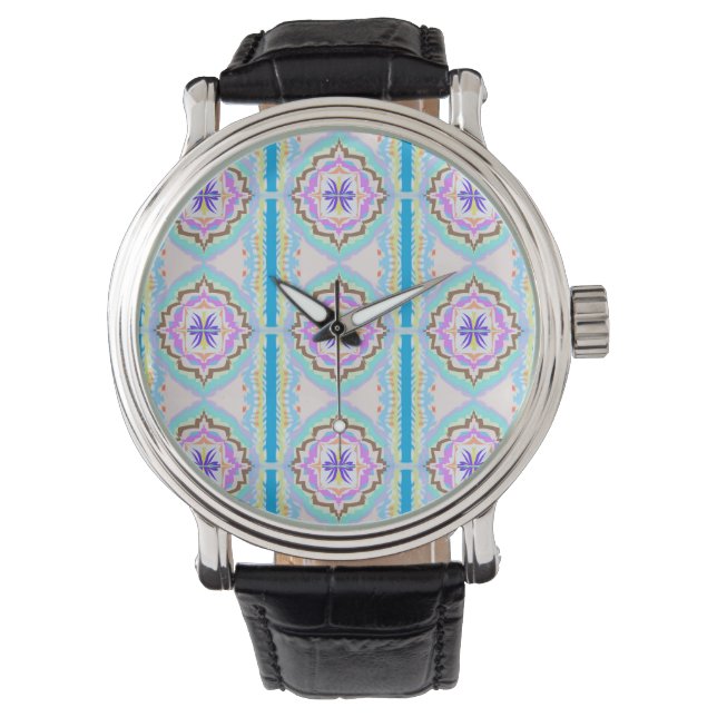 Montre Pastel Dream Boho Geometric Kaleidoscope (devant)