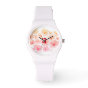 Montre Pastel floral art aquarelle peinture personnalisée