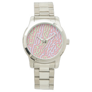 Montre Pastel Kawaii Design Abstrait de Squiggle coloré