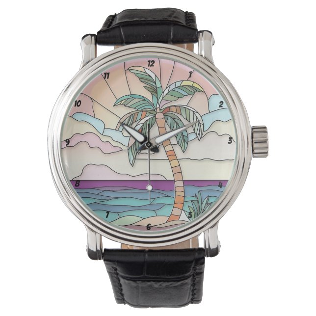 Montre Pastel Palm Stained Glass (devant)