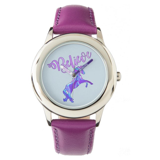 Montre Pastel Rainbow Believe Unicorn (devant)