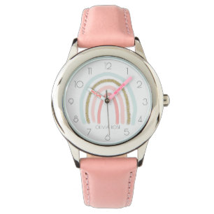 Montre Pastel Rainbow personnalisé avec Parties scintilla