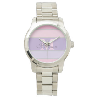 Montre pastel rose et violet