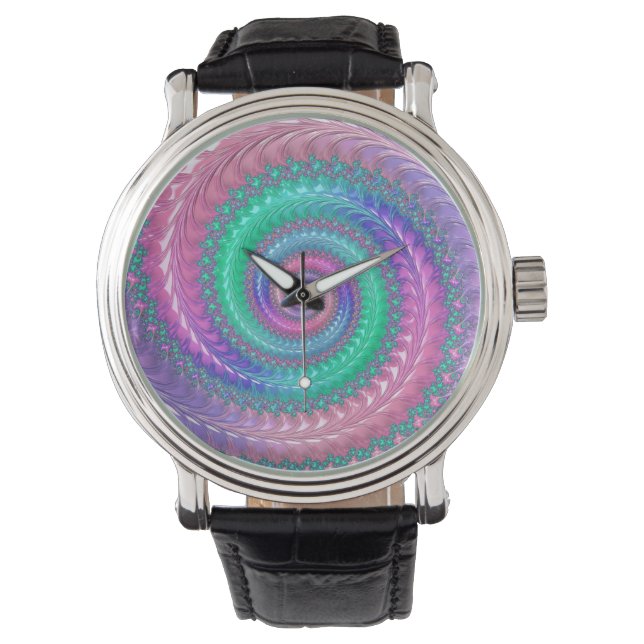 Montre Pastel Spiral Fractal (devant)