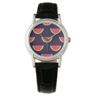 Montre Pastèque au néon sur le motif pourpre
