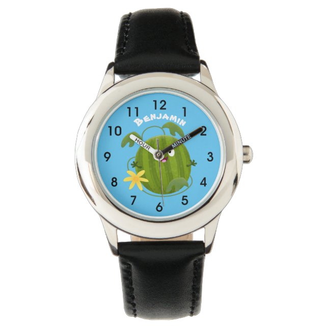 Montre Pastèque de dessin animé mignonne et souriante (devant)
