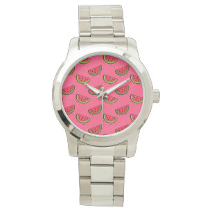 Montre Pastèque d'été sur le motif rose