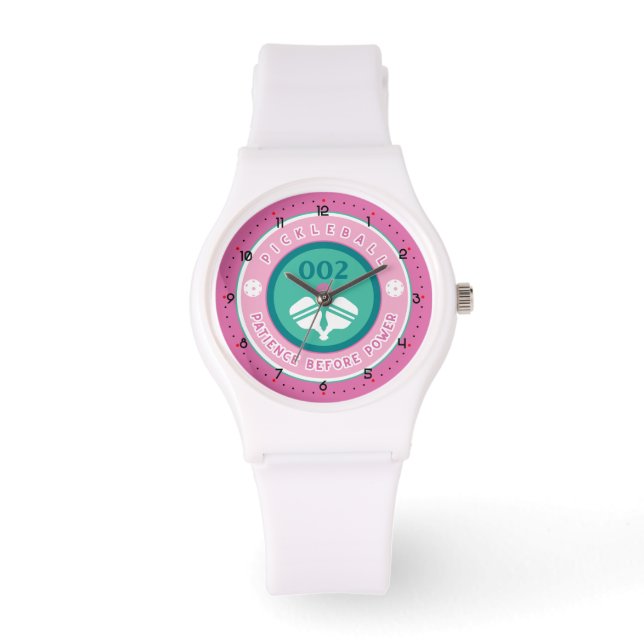 Montre Pâtelier rose pastel et vert menthe (Recto)