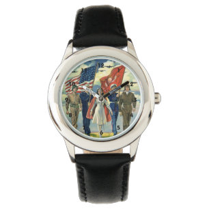 Montre Patriotes Vintage, Personnel Militaire Héros Fiers