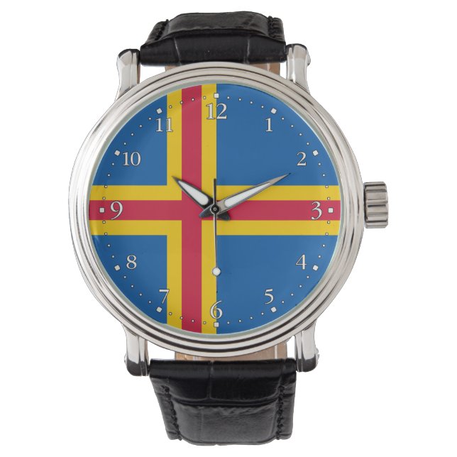 Montre Patriotique Åland Islands Drapeau Watch (devant)