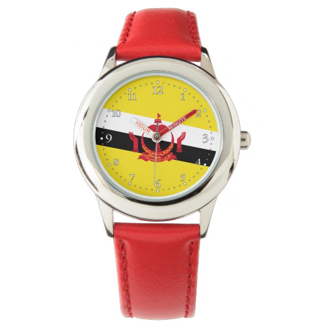 Montre patriotique au drapeau de Brunei (devant)