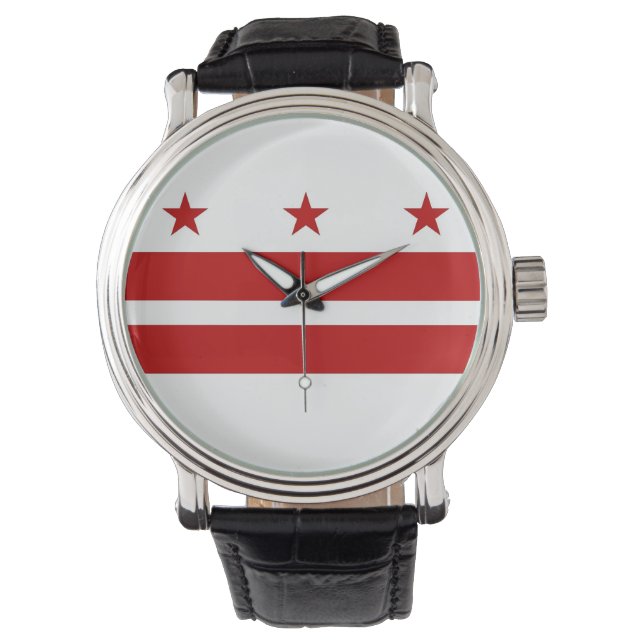 Montre patriotique avec drapeau de Washington DC (devant)