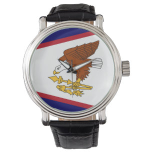 Montre patriotique avec Drapeau des Samoa américa