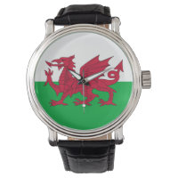Montre patriotique avec Drapeau du Pays de Galles