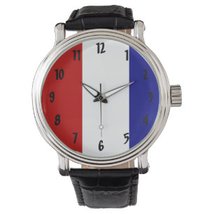 Montre Patriotique blanc et bleu rouge