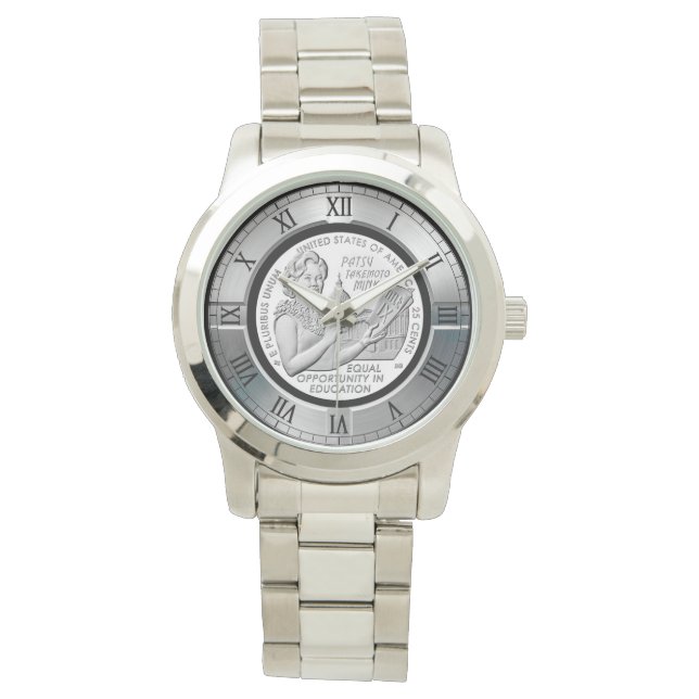 Montre Patsy Takemoto Mink ~ Hawaii ~ "TITRE IX" (devant)