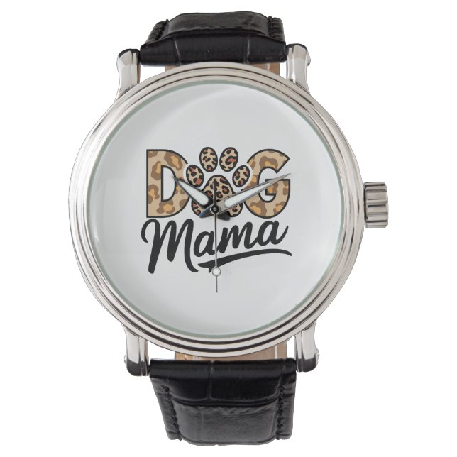Montre Patte d'impression léopard amateur de chien (devant)