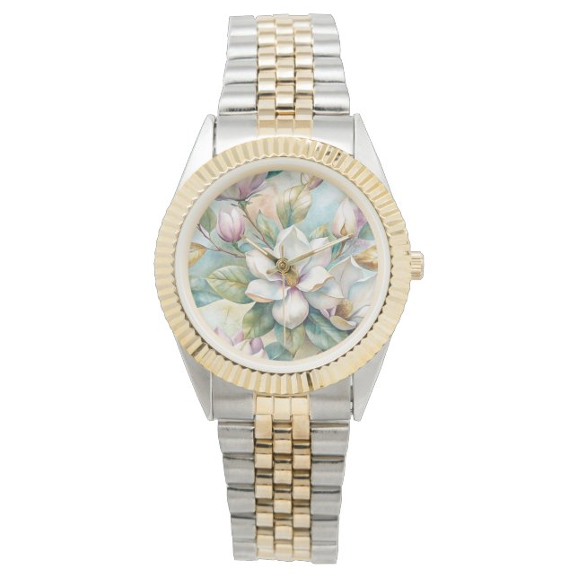 Montre Pattern Elegant Magnolias (devant)
