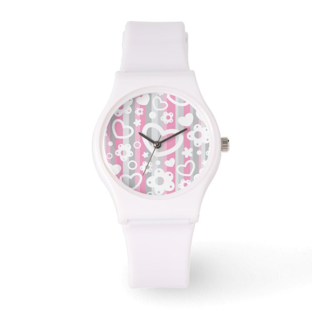 Montre Pattern with Hearts and Flowers (Recto)