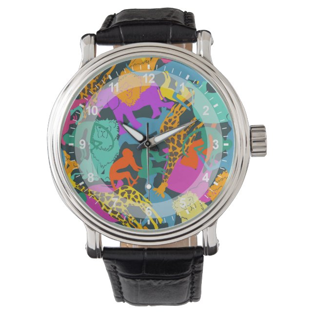 Montre Patterns d'Animal Silhouette (devant)