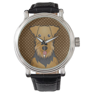 Montre Pattes de bande dessinée de chien d'Airedale
