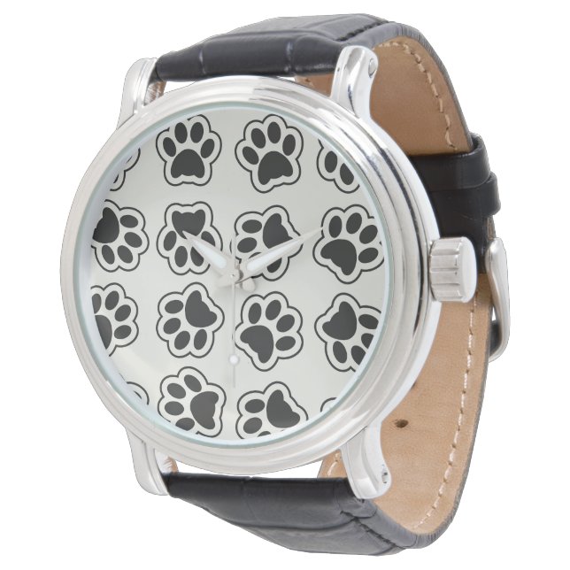 Montre Pattes noires, pattes de chien, pattes de chat, co (Incliné)