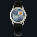 Montre Paul Klee Harbinger d'automne. Art géométrique ble<br><div class="desc">Montre Paul Klee "The Harbinger of Autumn". Aquarelle bleu nature géométrique art vintage.</div>