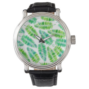 Montre Paume d'eau feuille motif