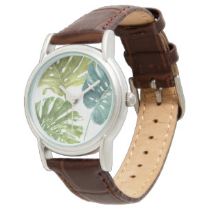 Montre Paumes tropicales mélangées des verts