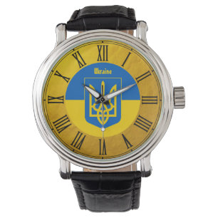 Montre Pavillon ukrainien & Ukraine or Retro Watch