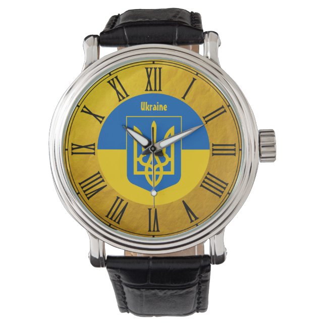 Montre Pavillon ukrainien & Ukraine or Retro Watch (devant)