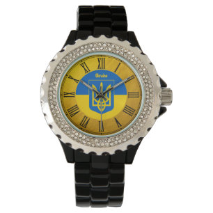 Montre Pavillon ukrainien & Ukraine or Retro Watch