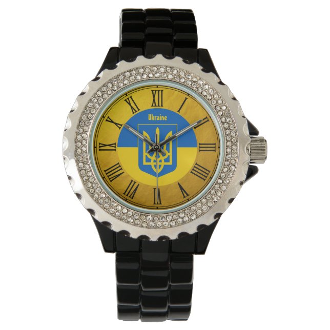 Montre Pavillon ukrainien & Ukraine or Retro Watch (devant)