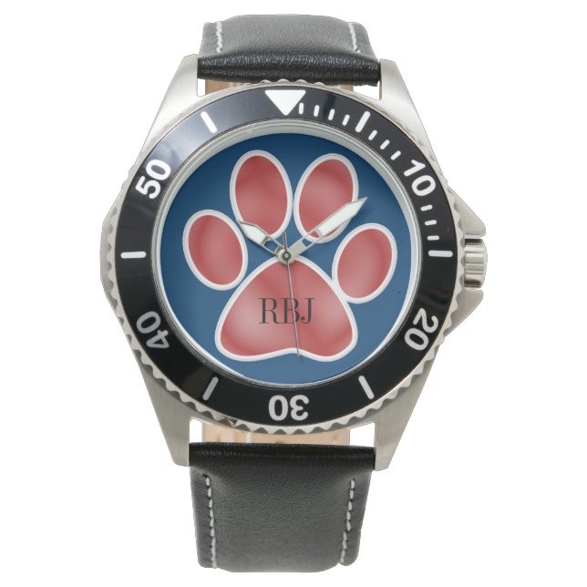 Montre Pawprint rouge (devant)