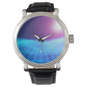 Montre Paysage 1980 rougeoyant de lampes au néon de rét