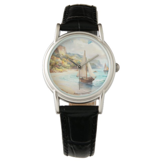 Montre Paysage avec mer et voiliers (devant)