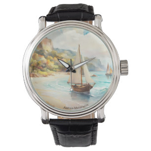 Montre Paysage avec mer et voiliers