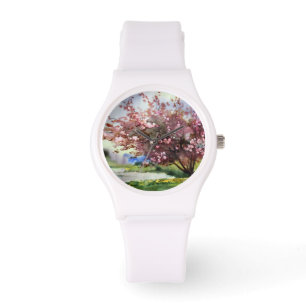 Montre Paysage de peinture d'aquarelle
