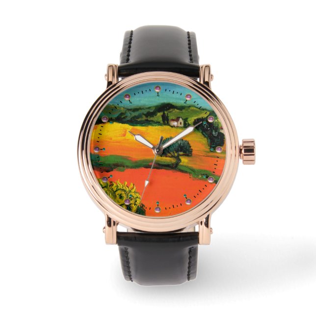 MONTRE PAYSAGE DE TOSCANE AVEC DÉBORDEMENT (Recto)