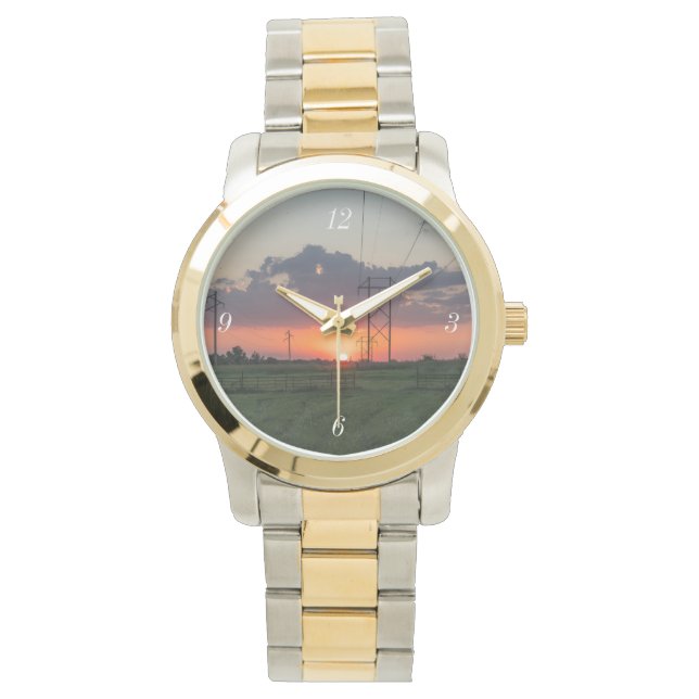 Montre Paysage du coucher de soleil (devant)